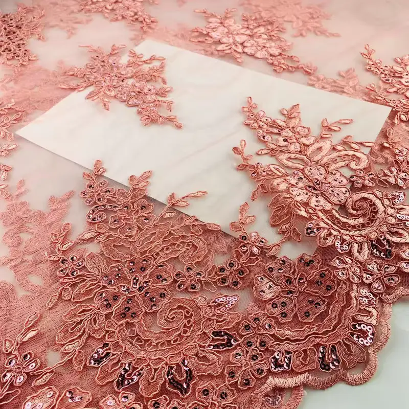 Wholesale Beautiful 3d Flower Beaded Cheap Textile Embroidery Fabric Swiss Voile Lace Trim 2021
