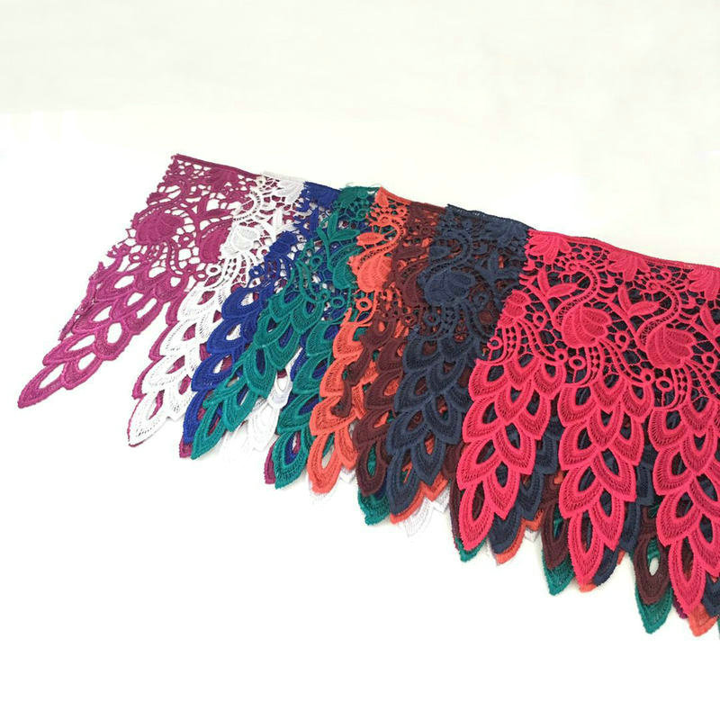 Custom Polyester Lace Narrow Embroidery Lace Trim Multi Color