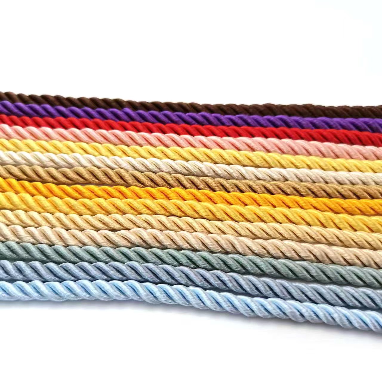 Solid Color 7mm Strands Colored Silk Rope Decoration Silk Rope