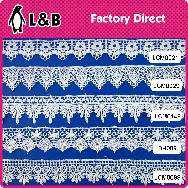 Wholesale Manufacturer Best Price Flower Lace Trim 100% Polyester Chemical Lace