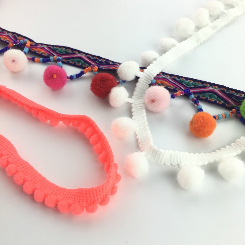 Multi Colors Ball Lace Decorative Tassel Design POM POM Trim
