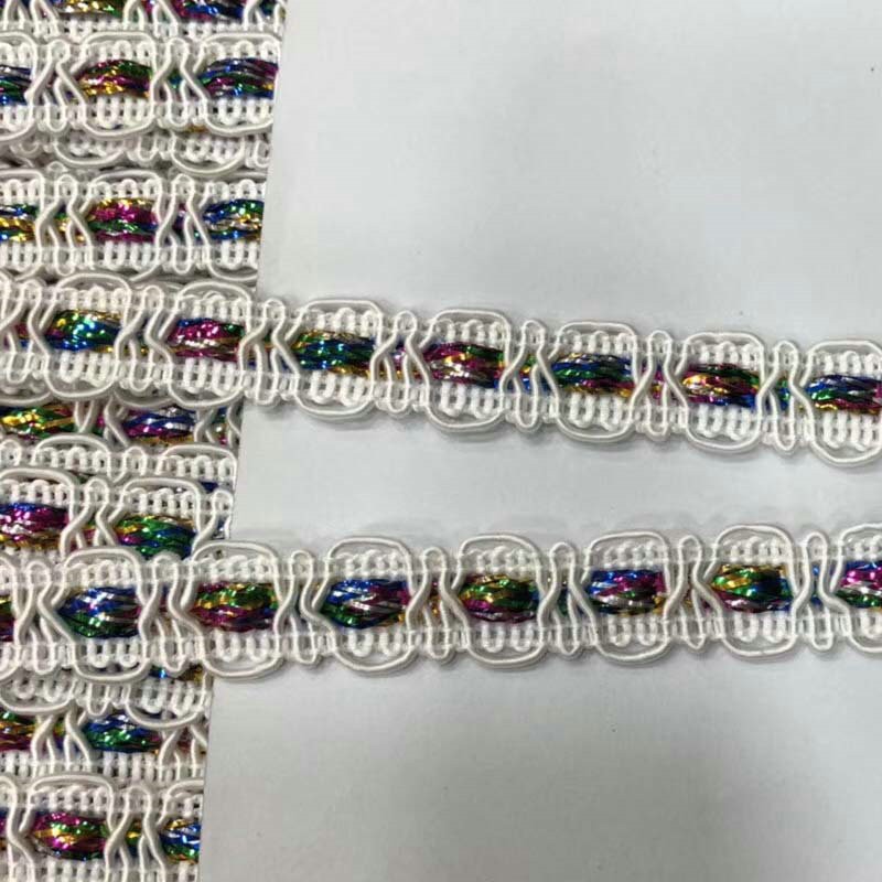 Clothing Accessories Gold and Silver Metallic Border Lace Trim Multicolor Sequin Gold Thread Metallic Lace Trim